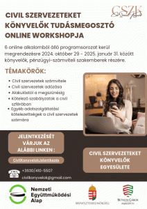 Civil Szervezeteket Könyvelők Tudásmegosztó Online Workshopja